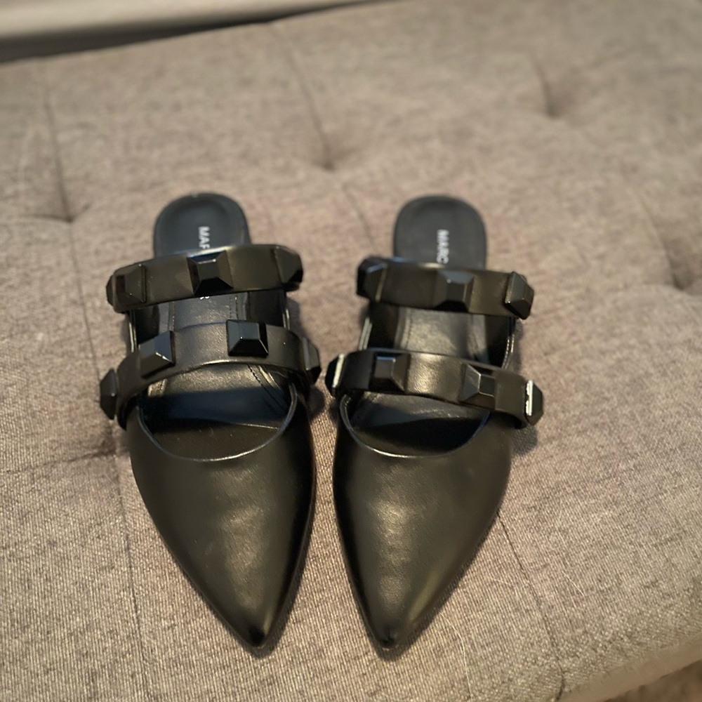 Marc Fisher Black Studded Women's Mules Size 6